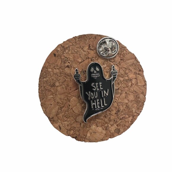✨See You in Hell Enamel Pin Halloween Horror Goth Victorian Witch Altar Satan ✨ - Picture 2 of 5